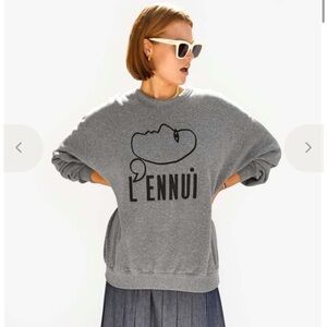 CLARE V. L'ENNUI OVERSIZED SWEATSHIRT RARE NWT size XS